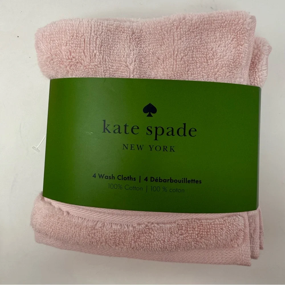Kate Spade ballet Pink Wash Cloth Set of 4 cotton NWT